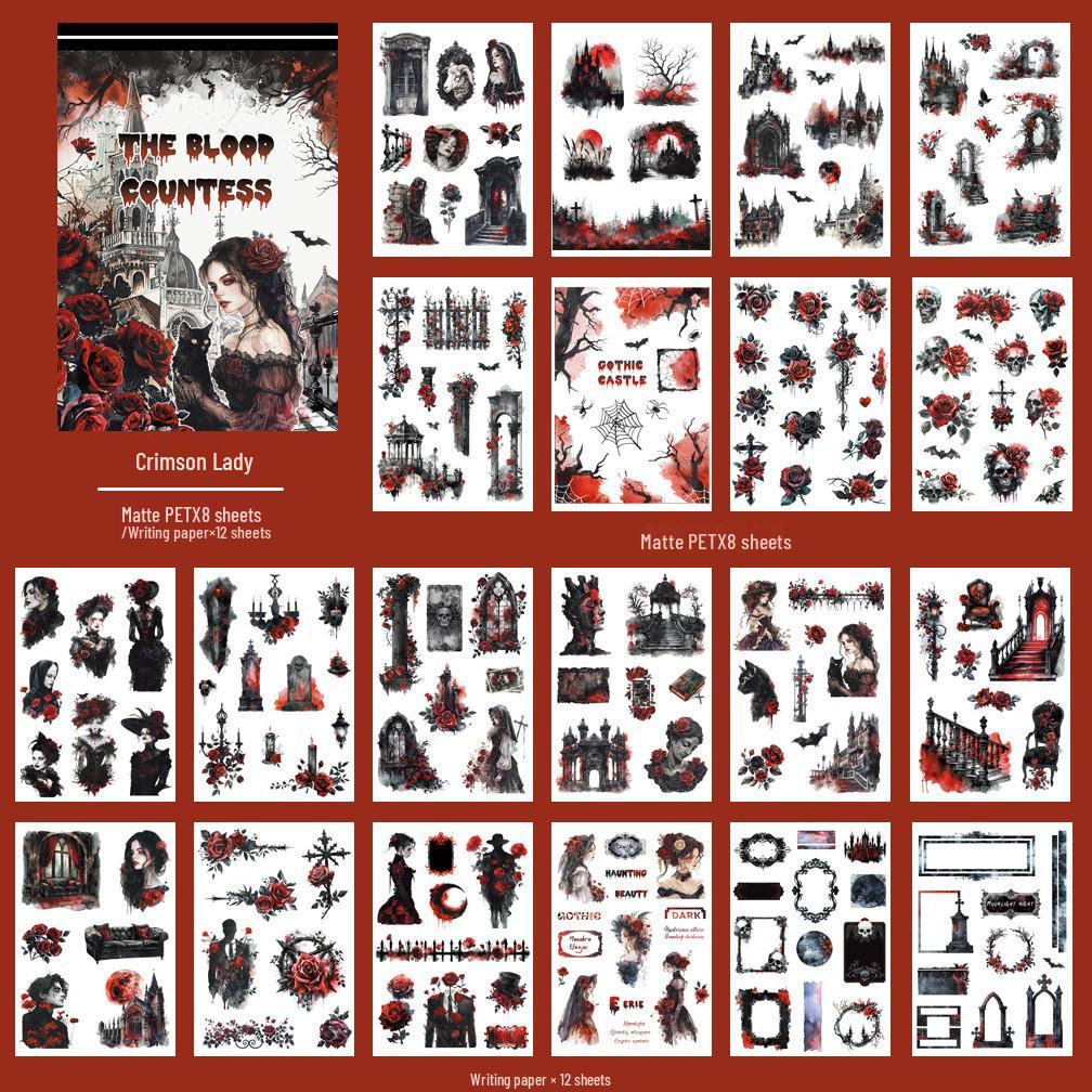 Europäische Retro Weihnachts-Cartoon-Sticker: Ausgestanzte Charaktere zur Tagebuchdekoration und für Festivalthemen