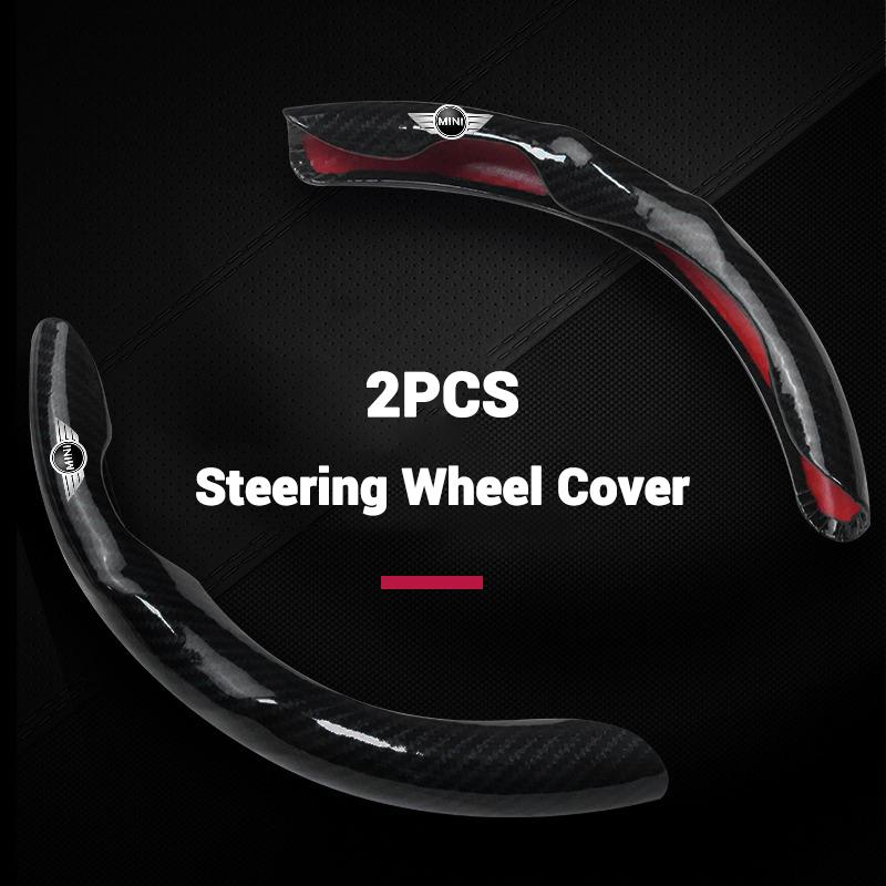 Auto Kohlefaser Lenkradabdeckung Rutschfester Schutz für BMW Mini Cooper R50 R53 R55 R56 R60 R61 F54 F55 F56 Zubehör