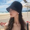 Women Hollow Crochet Bucket Hat Knit Fisherman Cap Lightweight Wide Brim Sun Hat for Summer Beach Outdoor Travel Daily Casual Sun Protection