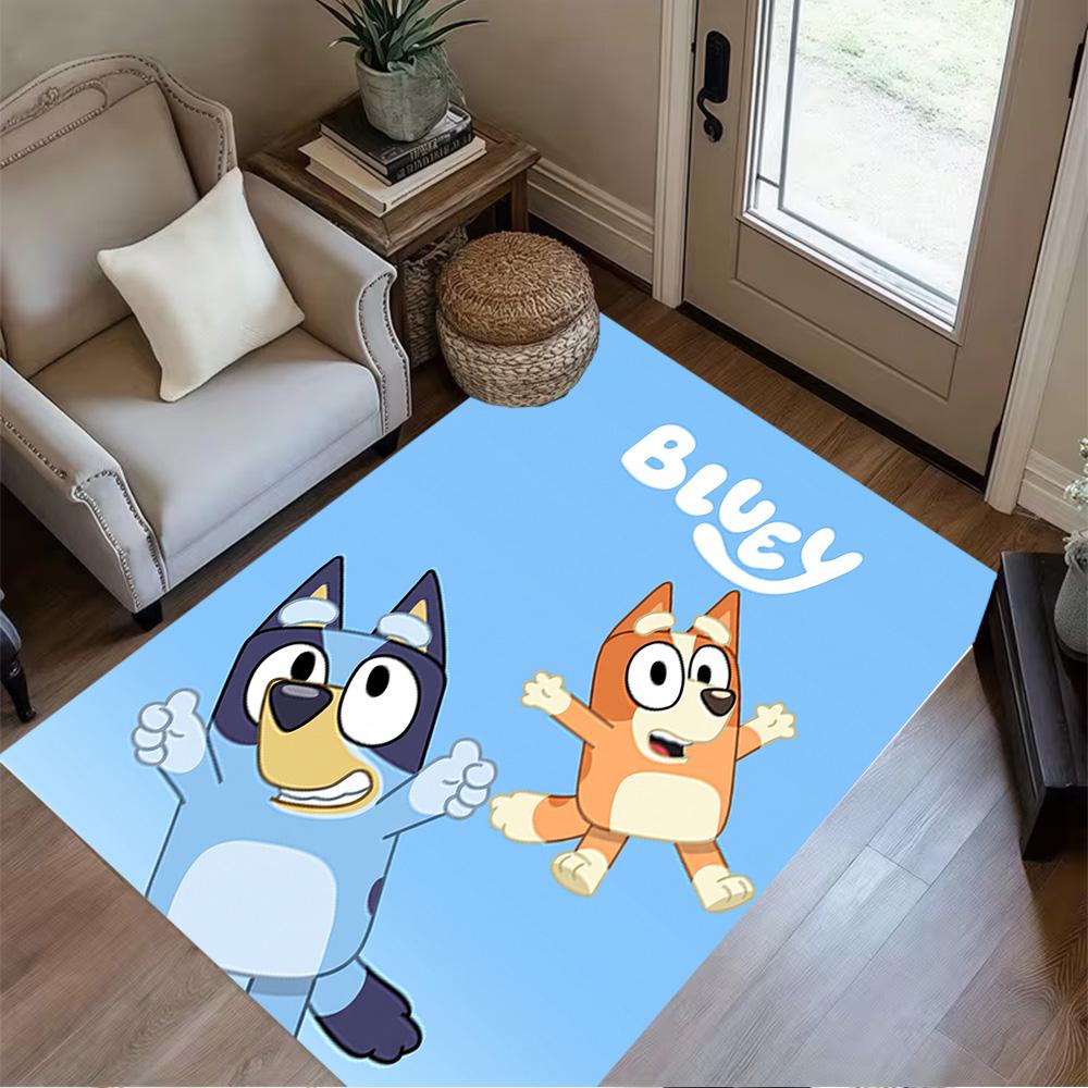 Bluey Friends Adventure Carpet Suitable for Balcony Bedrooms Living Rooms Kitchen Antislip Carpet Anime Office Decor Perfect Gift for Women/Men