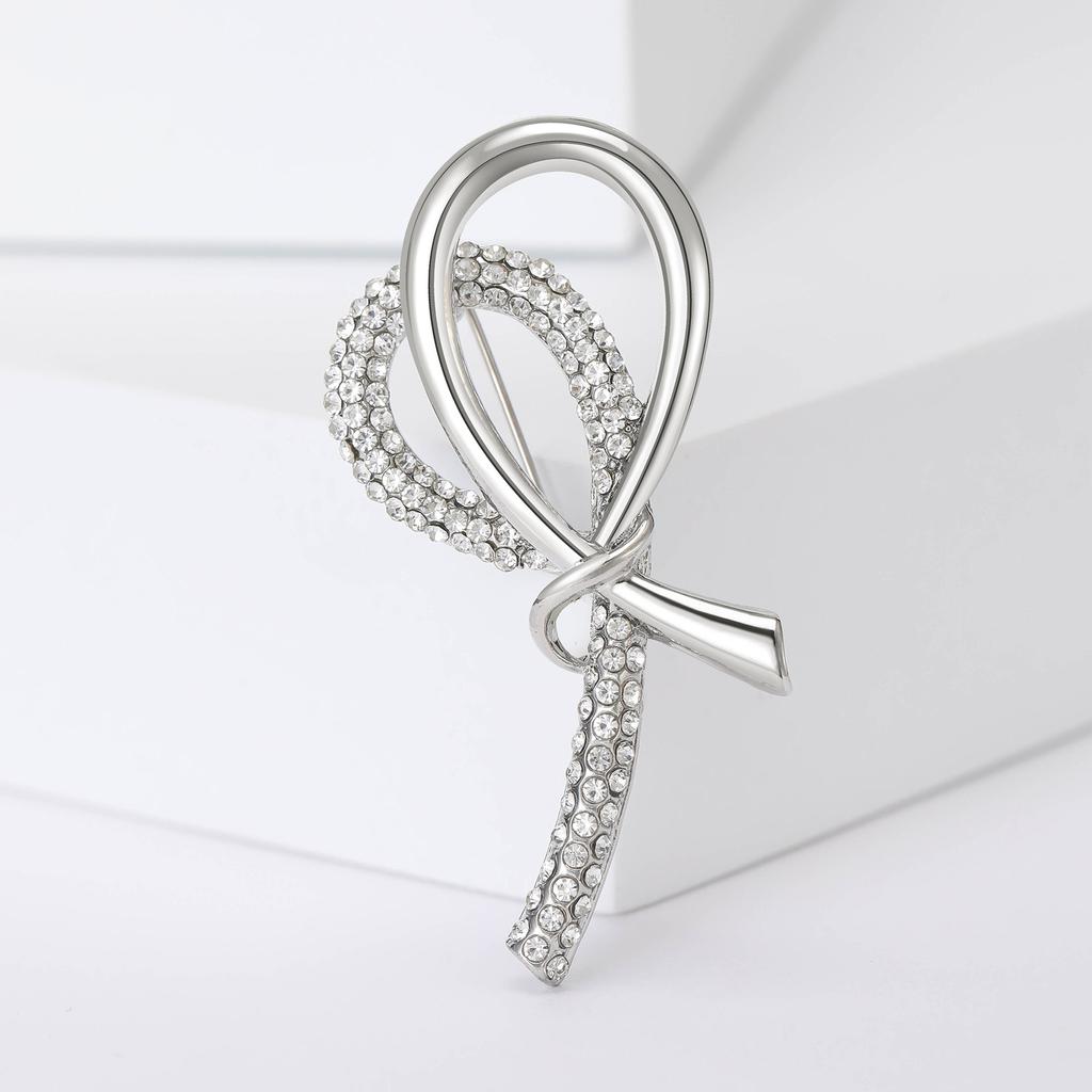 Modisches Temperament, Sinn für Nischendesign, Diamantbandbrosche, hochwertiger, schlichter, stimmungsvoller Pullover, Anzugnadel