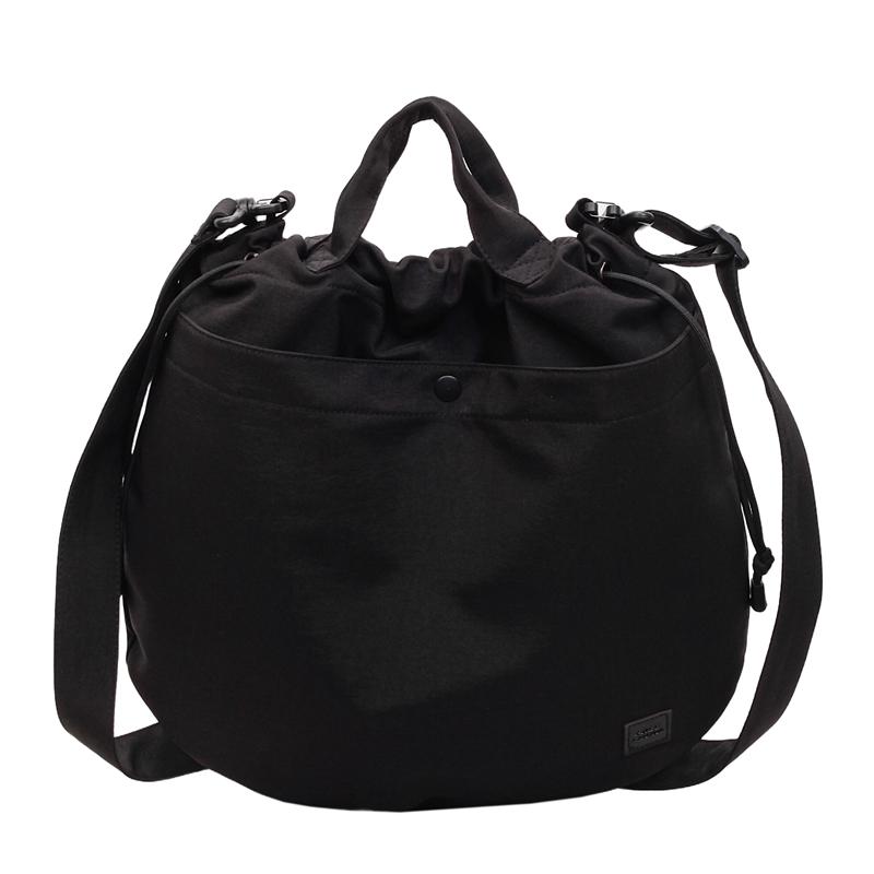 Женская сумка-ведро на завязке большой вместимости, сумка через плечо, сумка на плечо чёрный