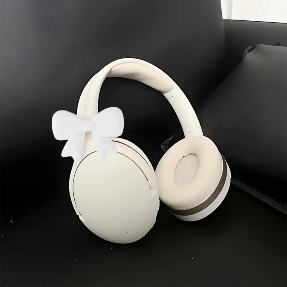 DIY Silicone Bow Headphone Accessory Clip on 3D Bows Decor for Earphone Headphone Clip Decor Women