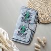 Creative Alien Print Long Wallet Large Capacity PU Leather Multi Card Slot Fashion Leisure Zipper Wallet