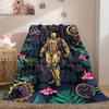 JoJo's Bizarre Adventure Flannel Blanket, Cartoon Print for Bedroom Accessories, Warm Throw for Chairs, Portable Travel_LIAN