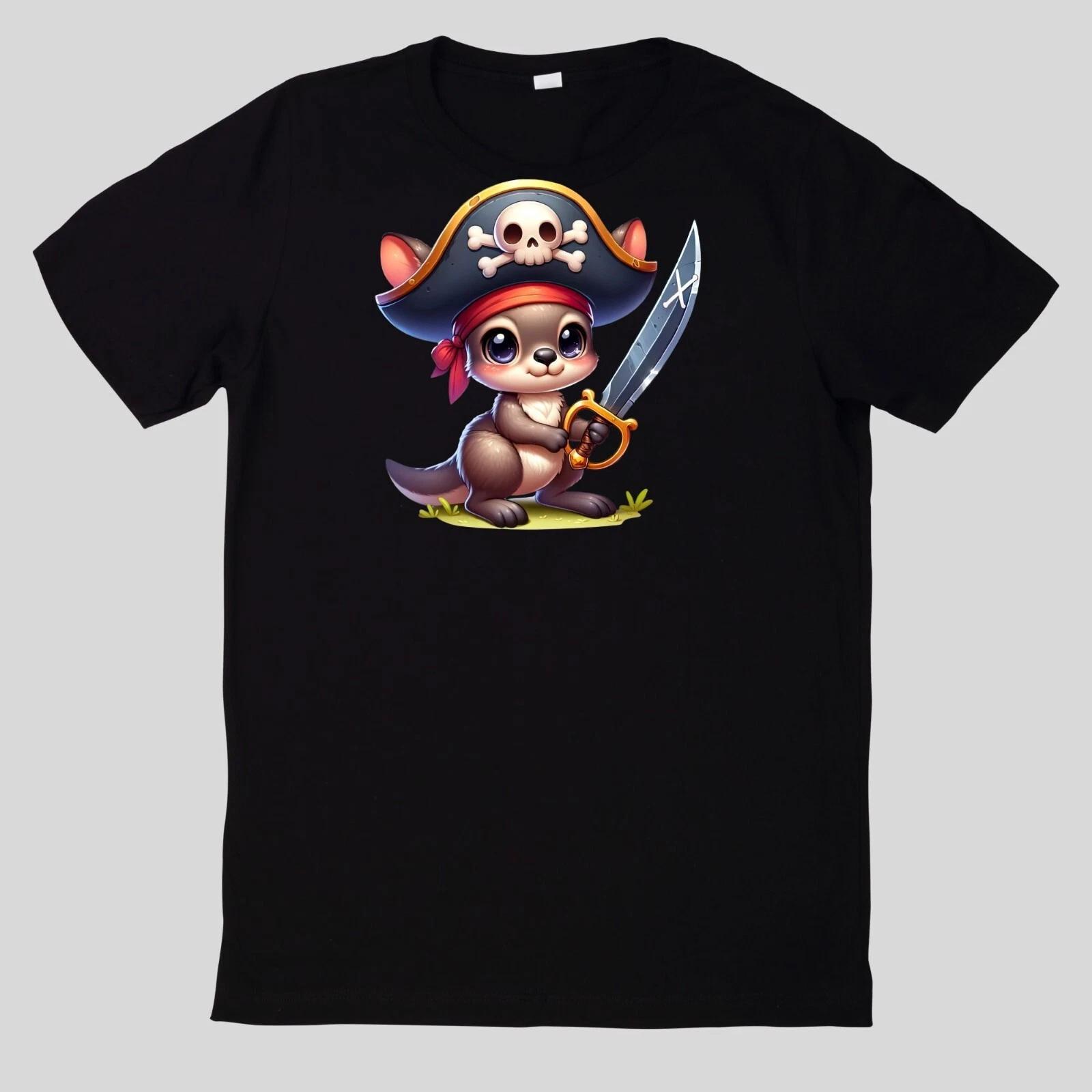 T-Shirt Niedliche Tierpiraten Baumwolle Fun Spaß Sprüche Lustig Cartoon XXL