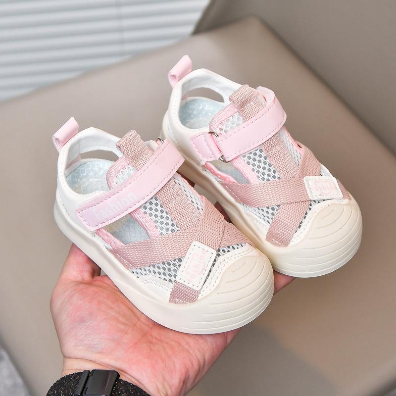 Boys Sandals Toes Capped Anti-kicked Baby Walking Shoes for Toddler Girls 2025 Summer New Kids Sports Shoes Korean Style Soft
