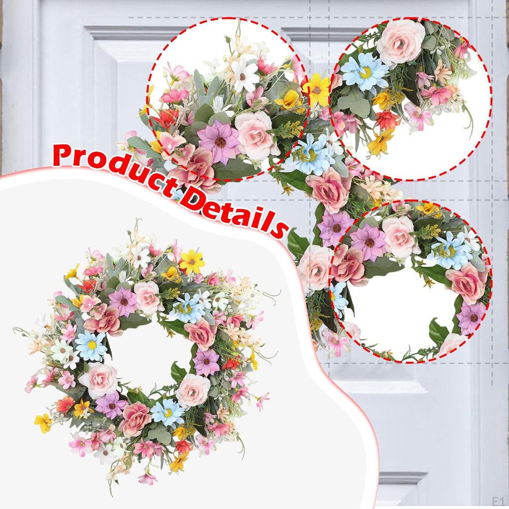 Wreath Wall Hanging Ornament Garland for Front Door Multifunctional Decorative 18 inch Diameter