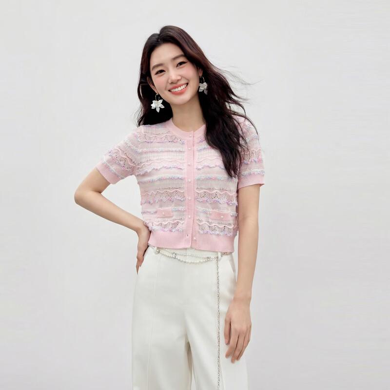 Women's Sweet Style Short Sleeve Knit Cardigan