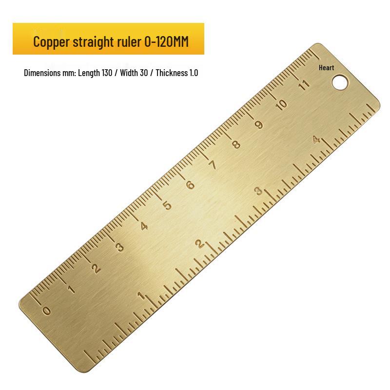 Pocket-Sized Retro Double Scale Brass Vernier Caliper Ruler