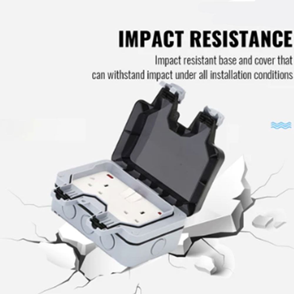 UK Plug Wall Switch Socket Dust Proof Outdoor Switched Power Socket Charging Station