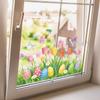 Easter Decorative Eggs Tulip Plant Wall Sticker Removable Eco Friendly PVC Waterproof Self Adhesive Window Sticker For Home Balcony Glass Decor