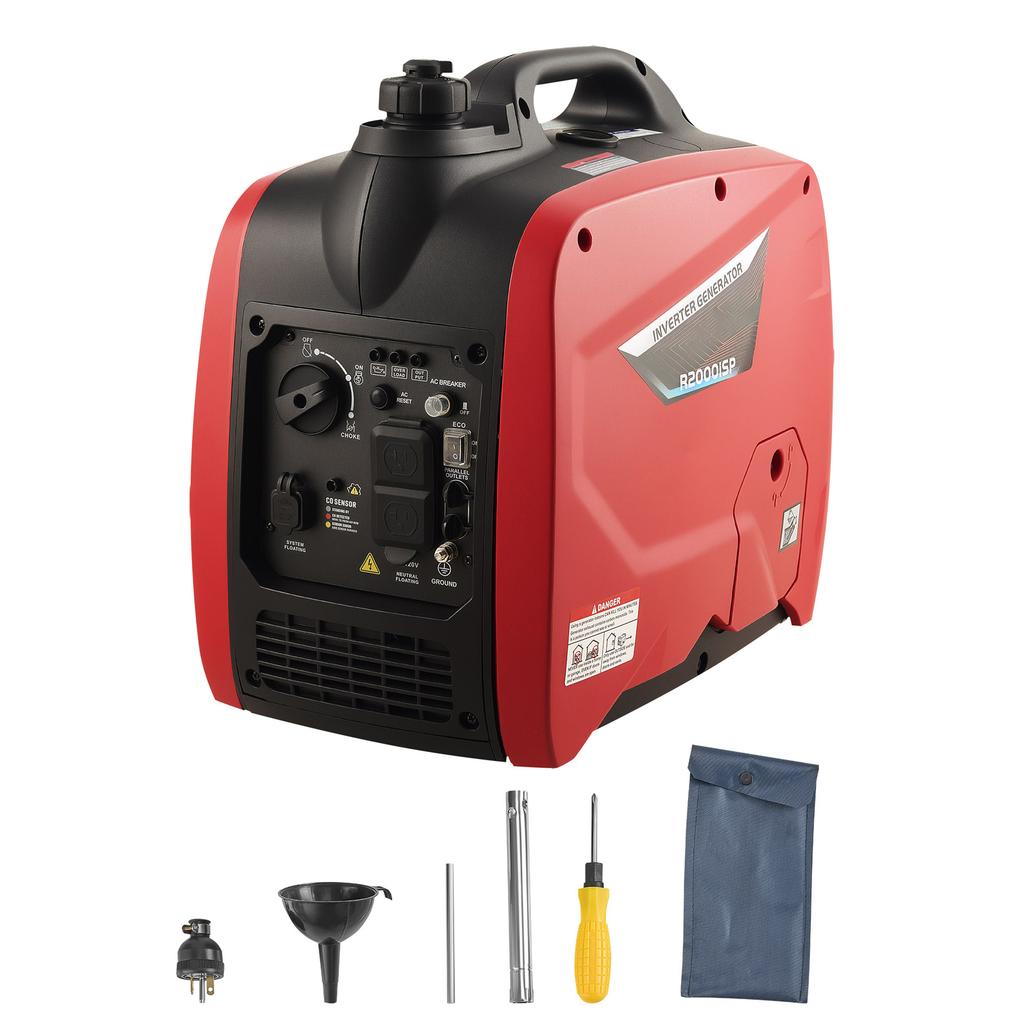 SucceBuy Inverter Generator 2900W Peak Watt Compact and Lightweight Design-Stable Power CO Sensor for Home Use Gas Red/Black
