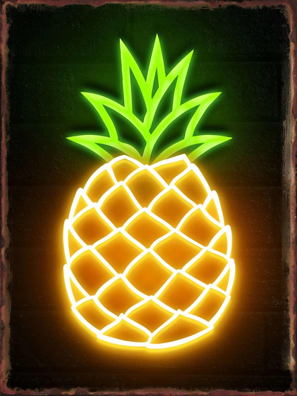 

Прохладные фрукты неоновые вывески плакаты металлическая жестяная вывеска эстетика настенные декоративные таблички для магазина домашний декор украшения комнаты картины 20x30cm