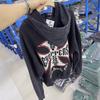 West Coast Choppers Vintage Distressed Iron Cross Zip-Up Hoodie Unisex Streetwear Oversized Cotton Sweatshirt