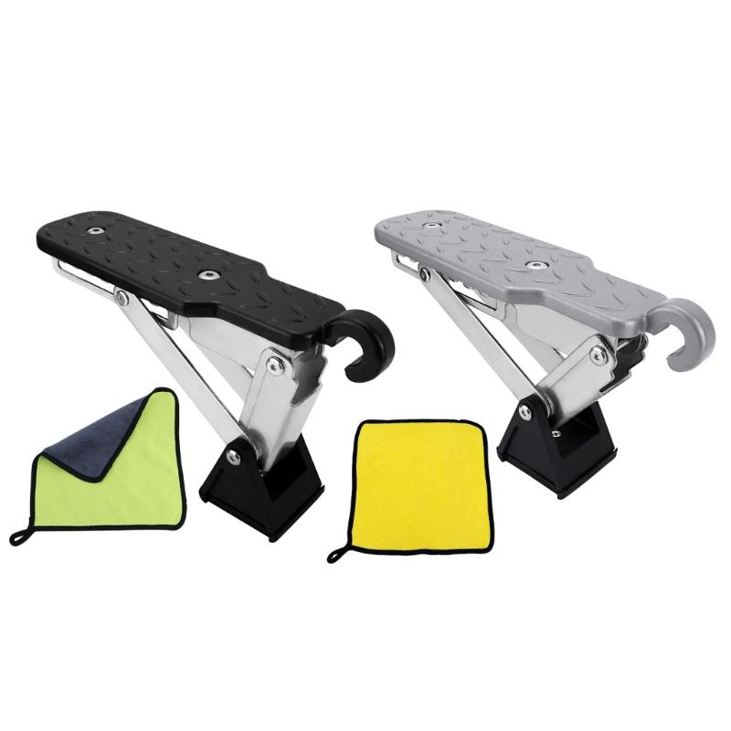 Heavy Duty Metal Door Step for Car Roof Loading 7 Leveling Height Adjustment easy installs Car Door Step for Vehicles