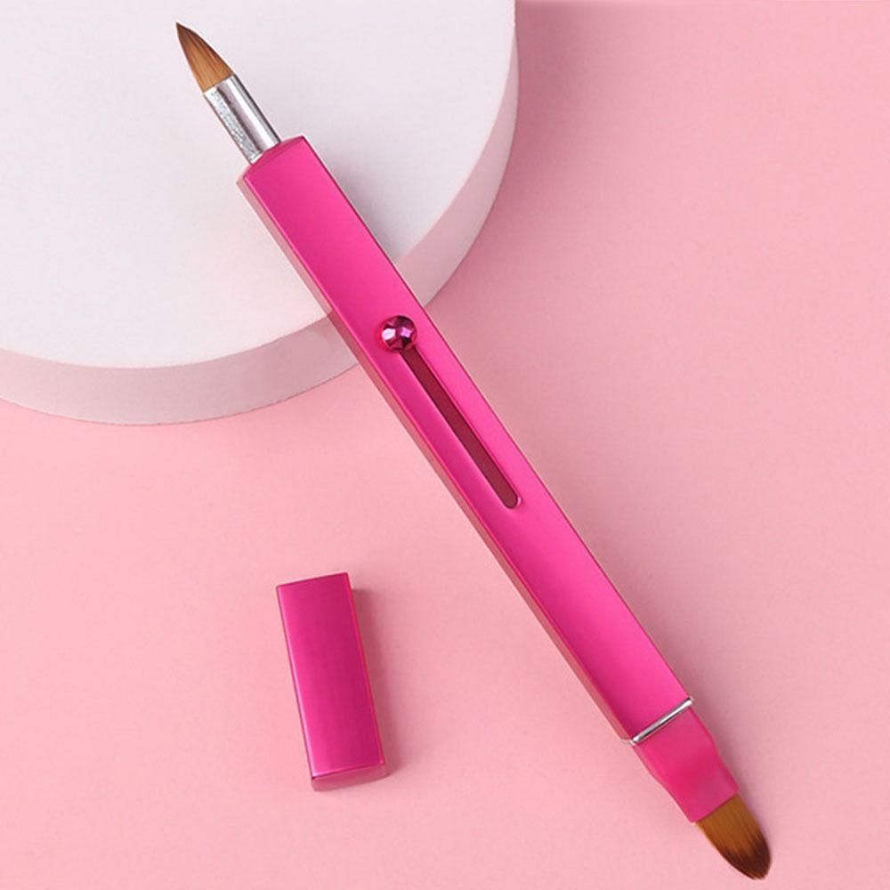 Aluminium Tube Retractable Lip/brow Brush Telescopic Double-ended Lipstick Brush  Make Up Tools