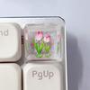 Artisanal Translucent Epoxy Keycap Featuring Flowers Design for Mechanical Keyboards Keycaps 1PC