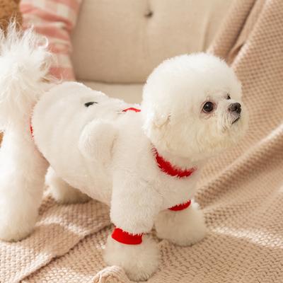 Cute Bear Arctic Velvet Dog Down Jacket Warm In Autumn and Winter Two Feet Small Dog Teddy Bear Pet Clothes