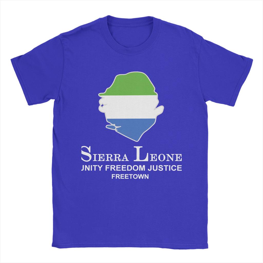 Sierra Leone Flagge Nationales T-Shirt Sommer Freizeit T-Shirts Paar Baumwolle Rundhals Oversized T-Shirts Kurzarm Tops