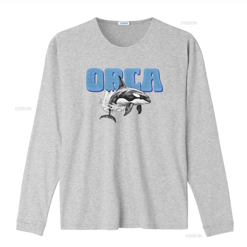 Orca Heavy Cotton T Shirt Killer Whale Design for Sea Lovers Vintage Washed Fashion Casual Versatile Stylish Soft Unisex