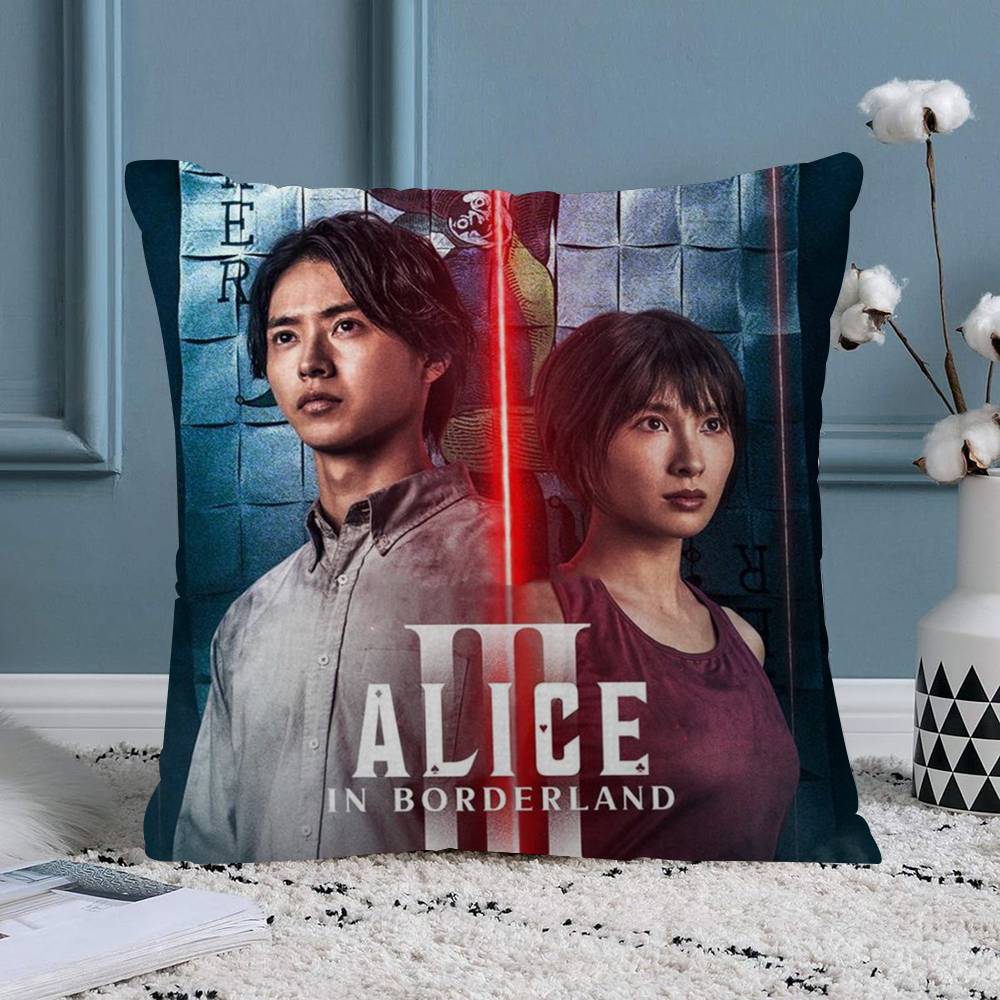 Hot TV Alice In Borderland Pillow Cover for Bedroom Room and Living Room Sofa Decorative Cushion Cover