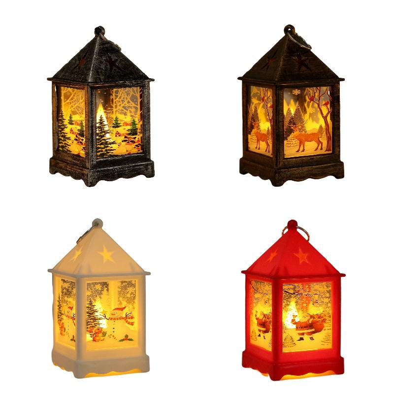 Night Light Christmas Led Candle Lantern Dining Table Decor Outdoor Porch Lamp
