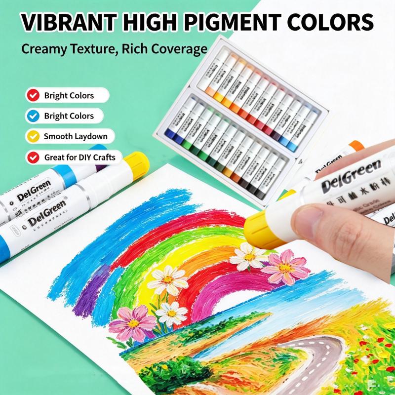 Soft Solid 12/18/24 Gouache Paint Sticks Drawing Graffiti Art Crayons Washable Non Toxic for Kids Student Artists Painter