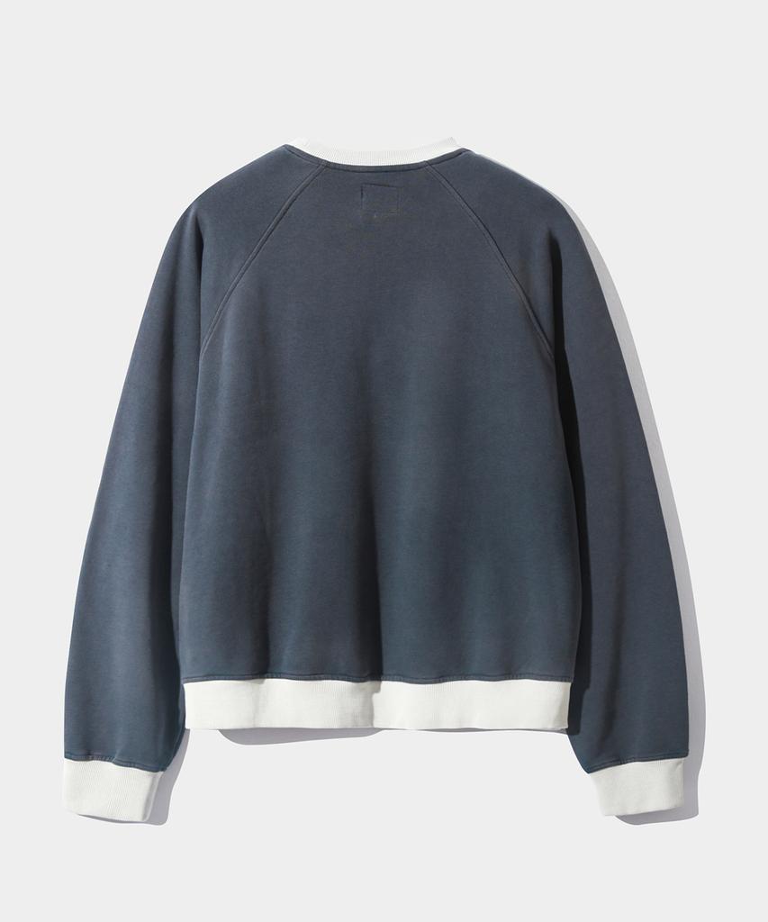 Dimiteulibeullaeg Asi Pigment Color Block Fade Ringer Sweatshirt_Navy