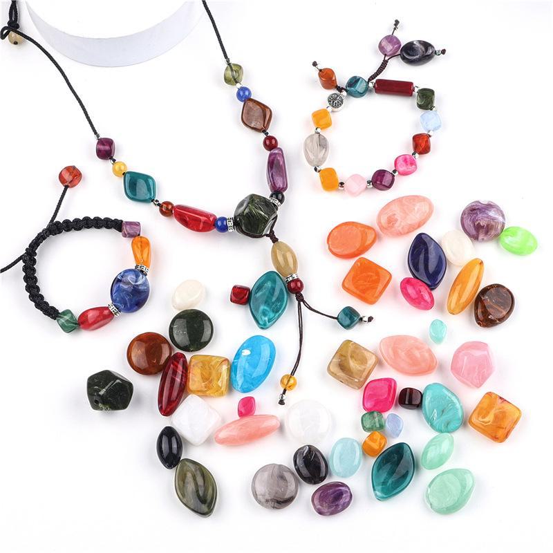 Acrylperlen in Sonderform: Jade-Imitat, Fass-, Quadrat-, Oblaten- und Diamant-Abstandsperlen für DIY-Schmuck