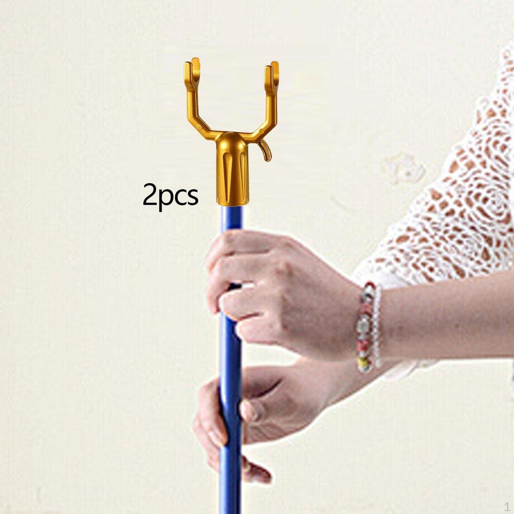 2 Pieces Clothes Pole Connecting Forks Heads Aluminium Alloy Hanging Replacement Support