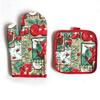 Thickened Microwave Heat-Resistant Gloves with Velvet Lining & Insulation Pad - Two-Piece Set