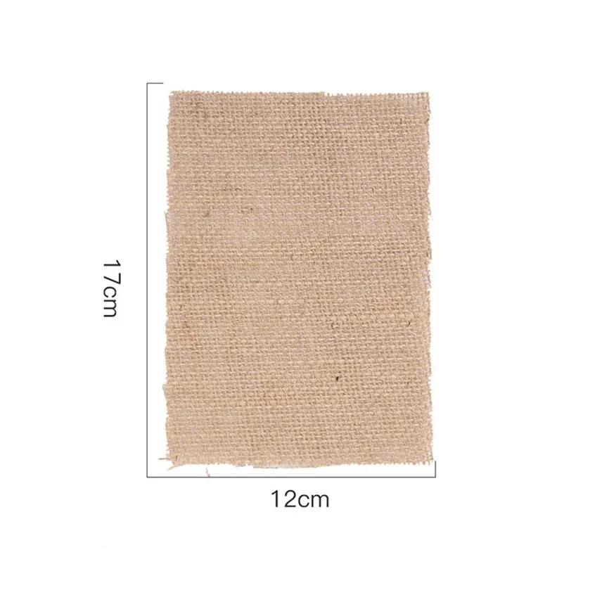 

Natural Jute Vintage Fabrics Handmade Patchwork Wedding Christmas DIY Crafs Decor Patches for Needlework as shown