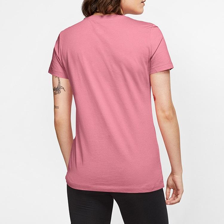 Nike Sportswear Essential Classic Logo Crew Neck Short Sleeve T-Shirt Women T-Shirts Dark-Pink BV6170-614