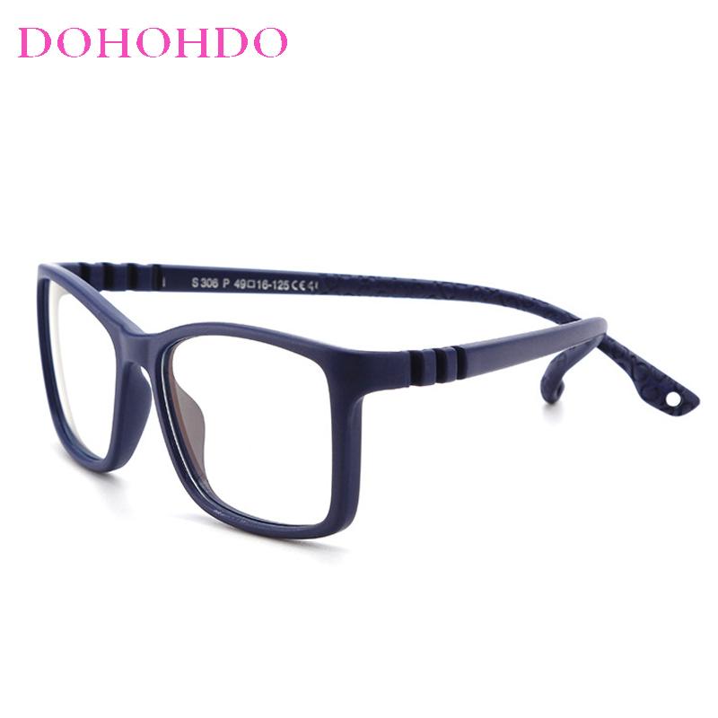 

DOHOHDO Children Anti Blue Light Glasses Silicone Kid Boy Girls Ipad Tablet Handphone Gaming Computer Without Graduation Glasses темно-синий