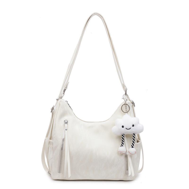 Minimalist Womens Large Capacity Pu Shoulder Bag With Zipper Closure For Daily Use