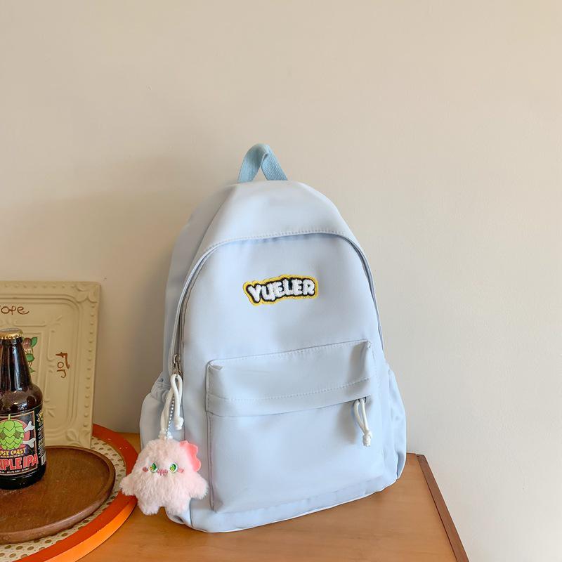 

High-Capacity Lightweight Backpack for Junior High Students - Korean Style Single Bag синий