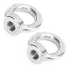 2pcs Lifting Eye Nuts Stainless Steel Outdoor Water Tools for Ocean Industry Yachts SpeedboatsM14