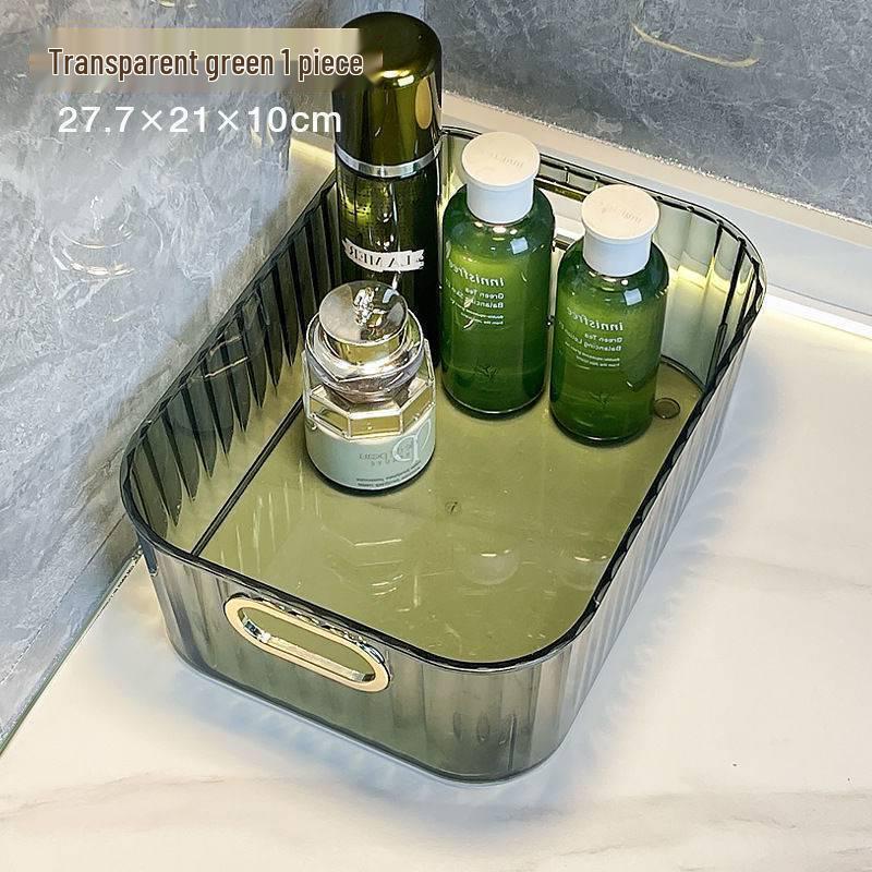 Luxury Acrylic Cosmetics & Skincare Organizer: Transparent Desktop Storage Box for Snacks, Masks, and More on Your Dressing Table.