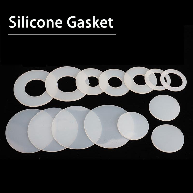 

1~20pcs Outer Diameter:2~488mm Thickness: 1~3mm White Silicone Gasket Circular Flat Washer Flange Sealing O-ring/Solid Gasket 4x9x1 15pcs