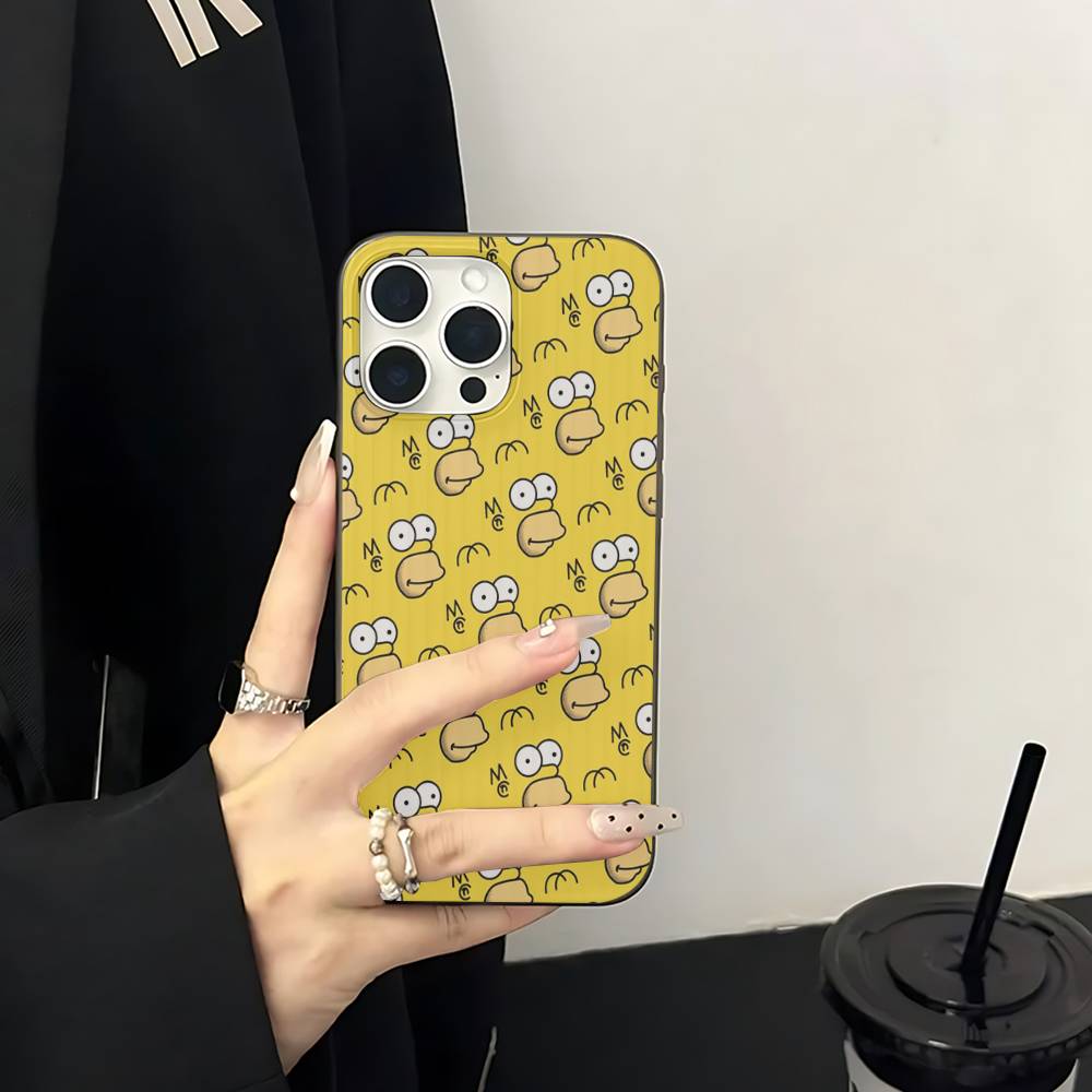 The Simpsons For iPhone 17 16 15 Plus Pro Max 12 14 Plus 11 13 Wave Corrugated Stripe Funda Phone Cover