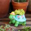 1 cute turtle flowerpot, fun home windowsill animal shaped flowerpot, hand-painted resin handicraft