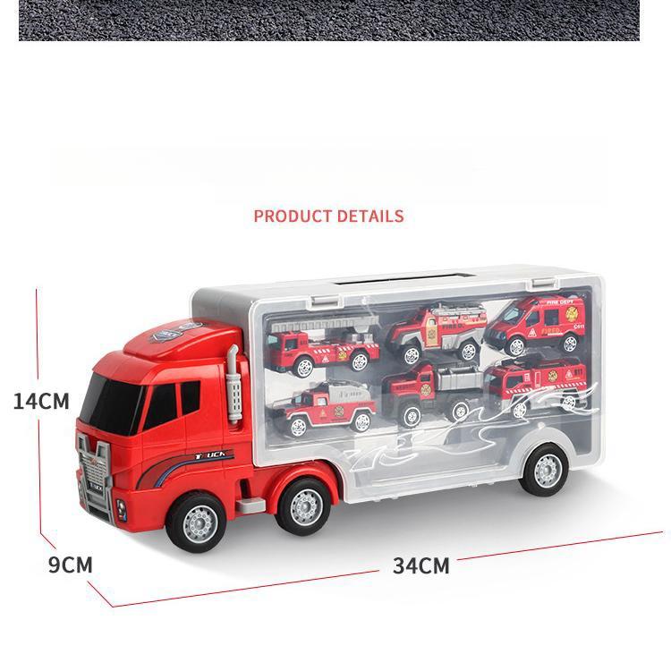 Alloy Children's Storage Container Car Alloy Return Car Simulation Fire Truck Engineering Vehicle Police Truck Engineering Vehicle