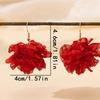 Personalized Design Simulation Cloth Flower Earrings Fashion Design Sense Red Brown with Party