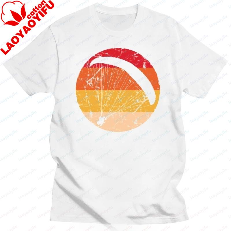 Fashion Retro Paragliding Tshirt for Men Leisure Paraglider Paramotor Parachute T Shirt Cotton Tee Men Clothing Casual Clothes