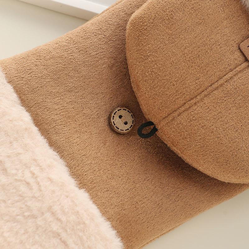 1 Pair Fleece Lined Half Finger Gloves Winter Touchscreen Gloves For Women Warm Thermal Mittens For Office & Outdoor Use