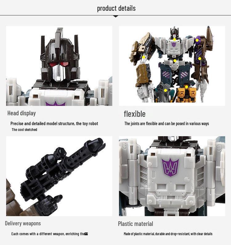 Transforming Devastator Predaking 5-in-1 Toy Robot Action Figure for Kids