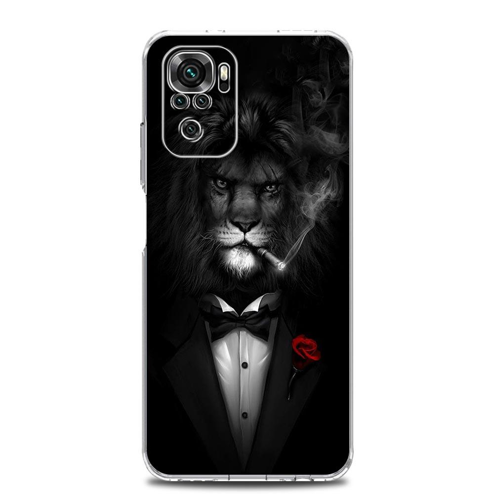 Handyhülle Für Xiaomi Redmi Note 15 14 13 12 4G 10 11 Pro Plus 5G 14C 13C 12C 10C Transparent Weiches TPU Cover Löwe Tiger König