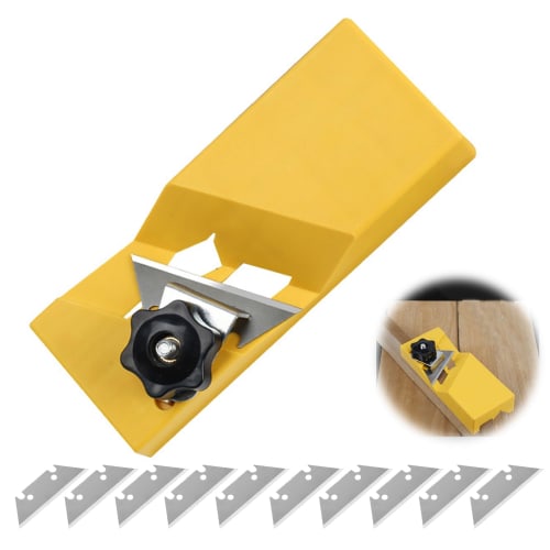 ADOFUN Mini Chamfering Planer (1 Unit + 10 Replacement Blades) 45 Chamfering Planer, Board Planer, Woodworking Plane, Sharp, 2 Slots, 45 Chamfering