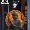 Metal Wall Art Buddhist Canvas Glowing Wood Print Meditation Decor